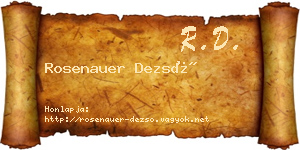 Rosenauer Dezső névjegykártya